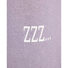 Of light purple fabric with white "ZZZ..." graphic in bold letters