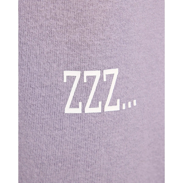 Of light purple fabric with white "ZZZ..." graphic in bold letters