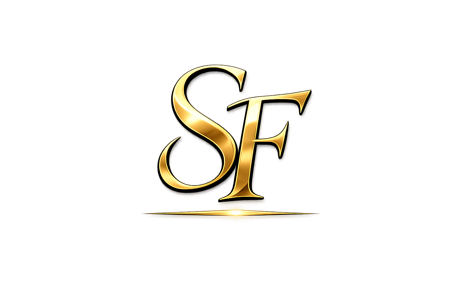 Gold 'SF' logo on a transparent background